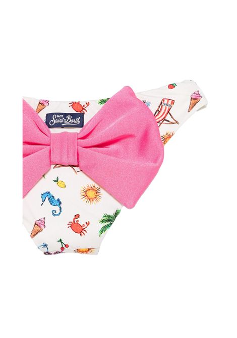 Costume bambina Madame MC2 Saint Barth 01084H Bianco fiocco stampa all over mare vestibilità regolare MC2 SAINT BARTH | Costumi | MADAME01084H10